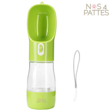 Charger l'image dans la galerie, gourde de transport eau et croquettes pour chat et chien couleur verte