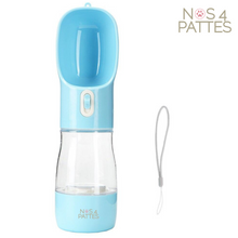 Charger l'image dans la galerie, gourde de transport eau et croquettes pour chat et chien couleur bleue