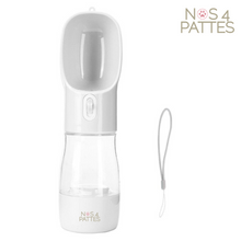 Charger l'image dans la galerie, gourde de transport eau et croquettes pour chat et chien couleur grise