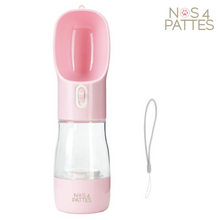 Charger l'image dans la galerie, gourde de transport eau et croquettes pour chat et chien couleur rose