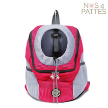 Charger l'image dans la galerie, sac à dos de transport chat chien Nos 4 pattes couleur fushia