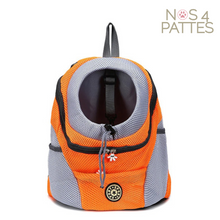 Charger l'image dans la galerie, sac à dos de transport chat chien Nos 4 pattes couleur orange