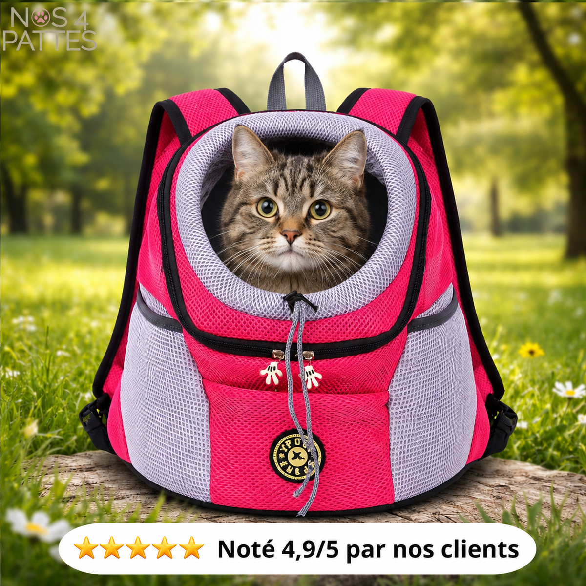 Sac à dos transport chat respirant – Confort et sécurité