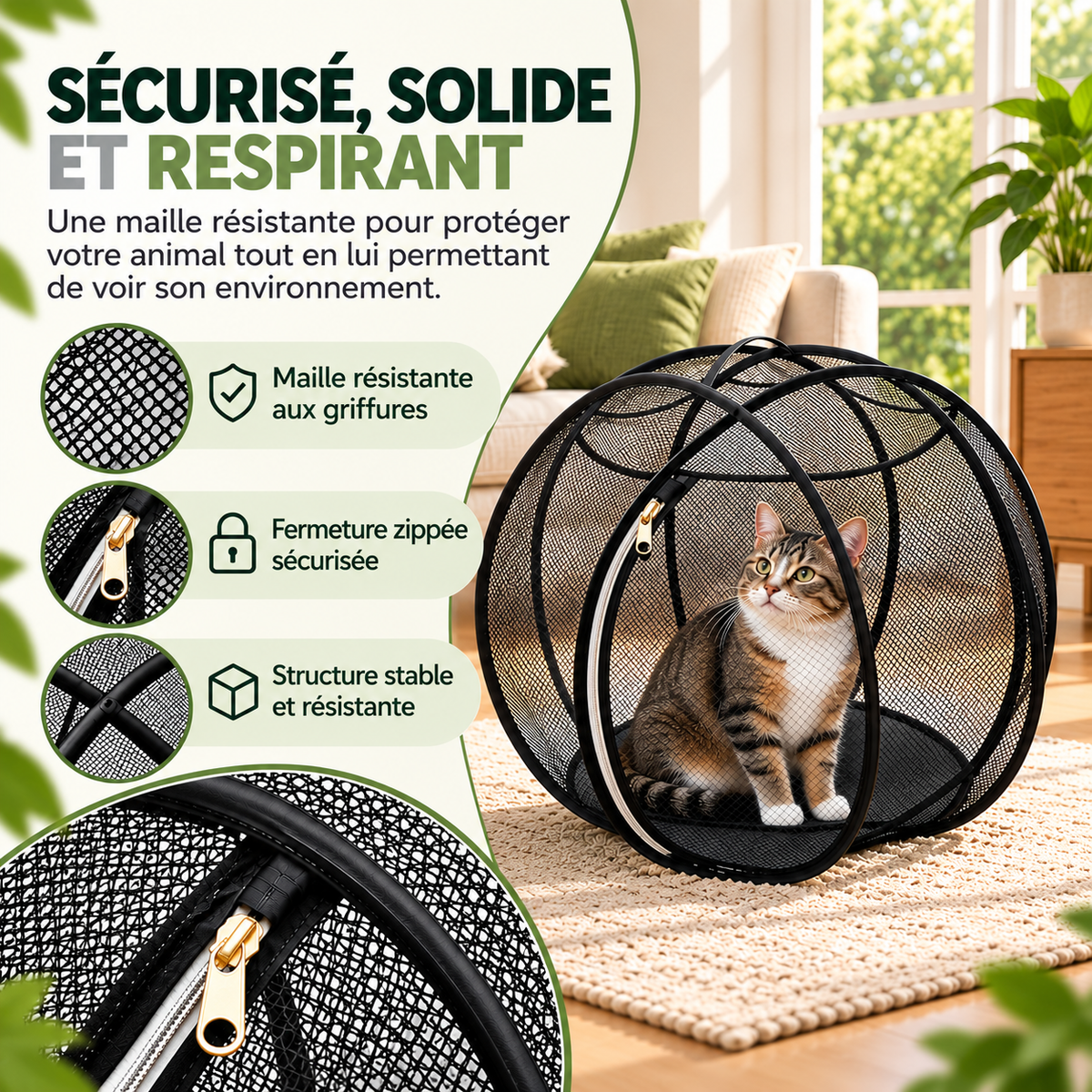 Boule d’aventure 360° pour chat, chien & lapin – Explorer en toute sécurité