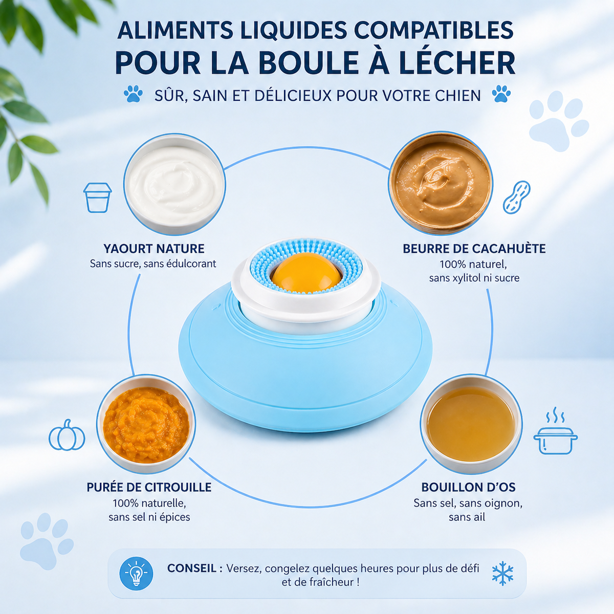 Boule à lécher pour chien – Anti-stress & stimulation mentale
