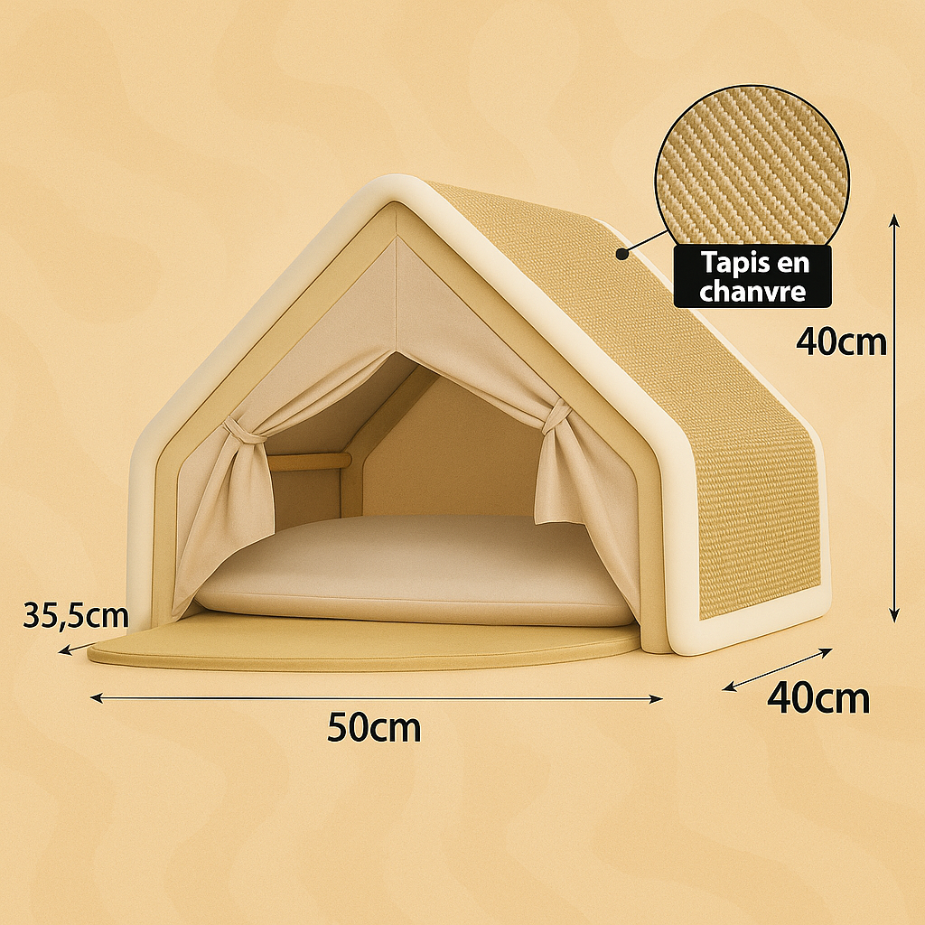 Maison cocon pour chat avec griffoir intégré – Nid confortable & sécurisé