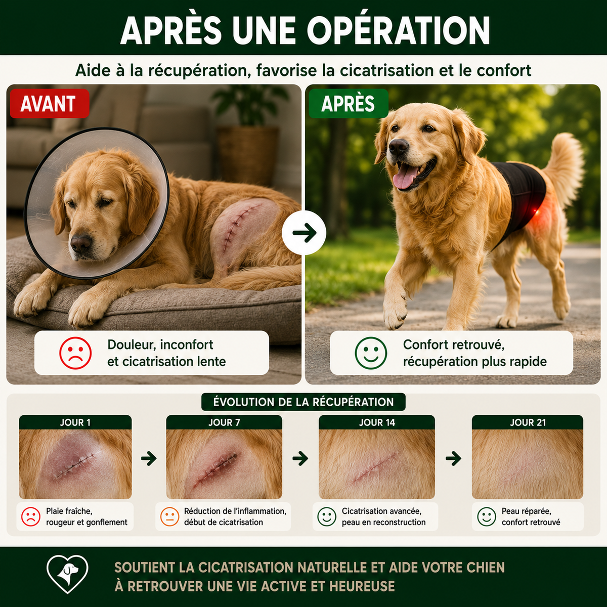 luminotherapie chien nos 4 pattes cicatrice