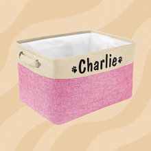 Charger l&#39;image dans la galerie, Panier de rangement à jouets personnalisé avec le nom
