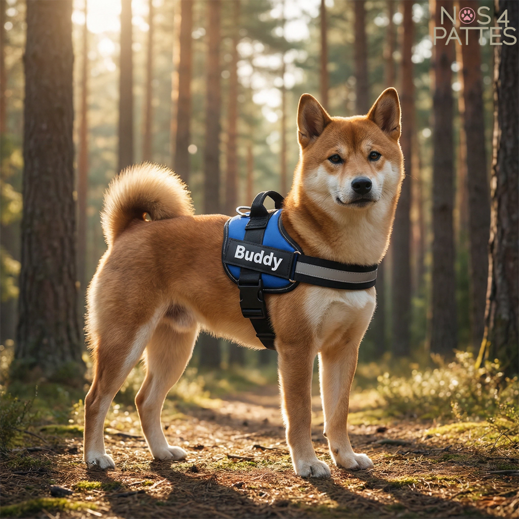 harnais chien avec nom ou numero de telephone