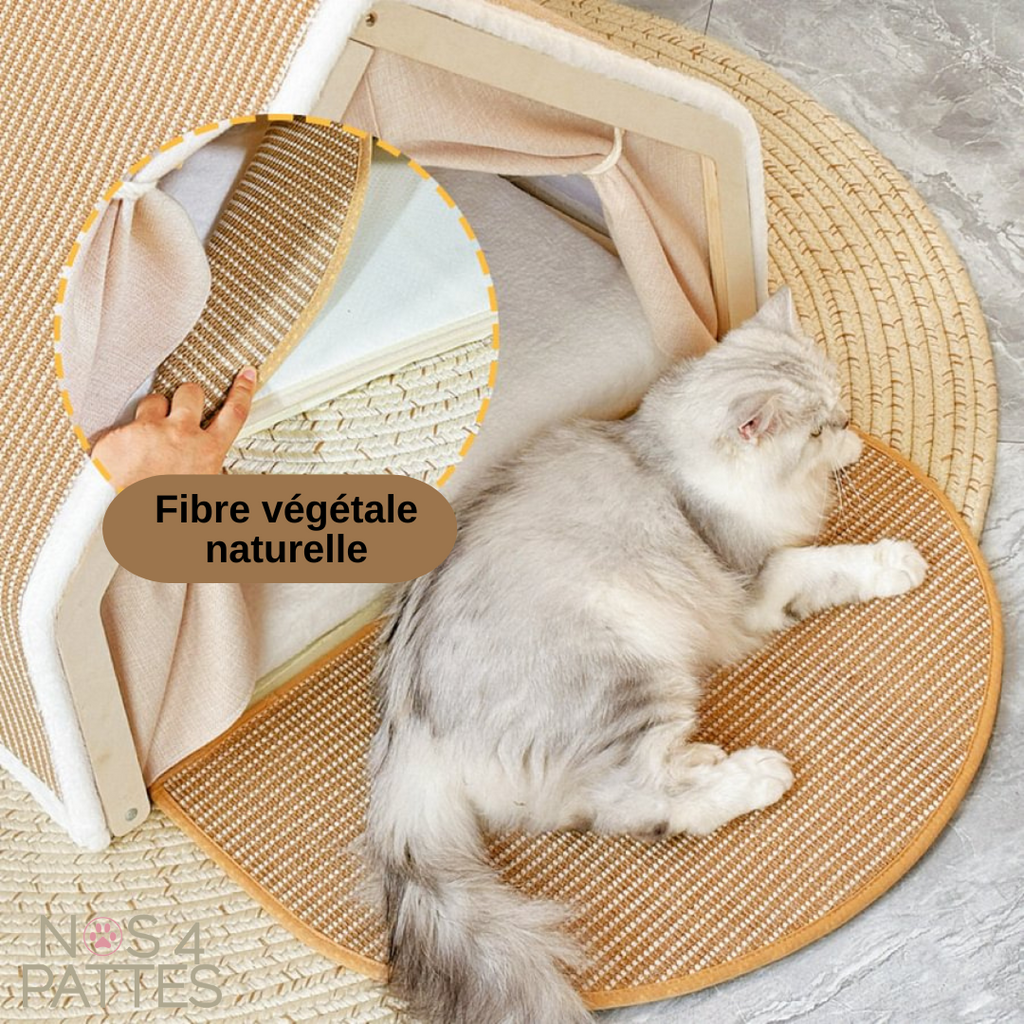 Maison cocon pour chat avec griffoir intégré – Nid confortable & sécurisé