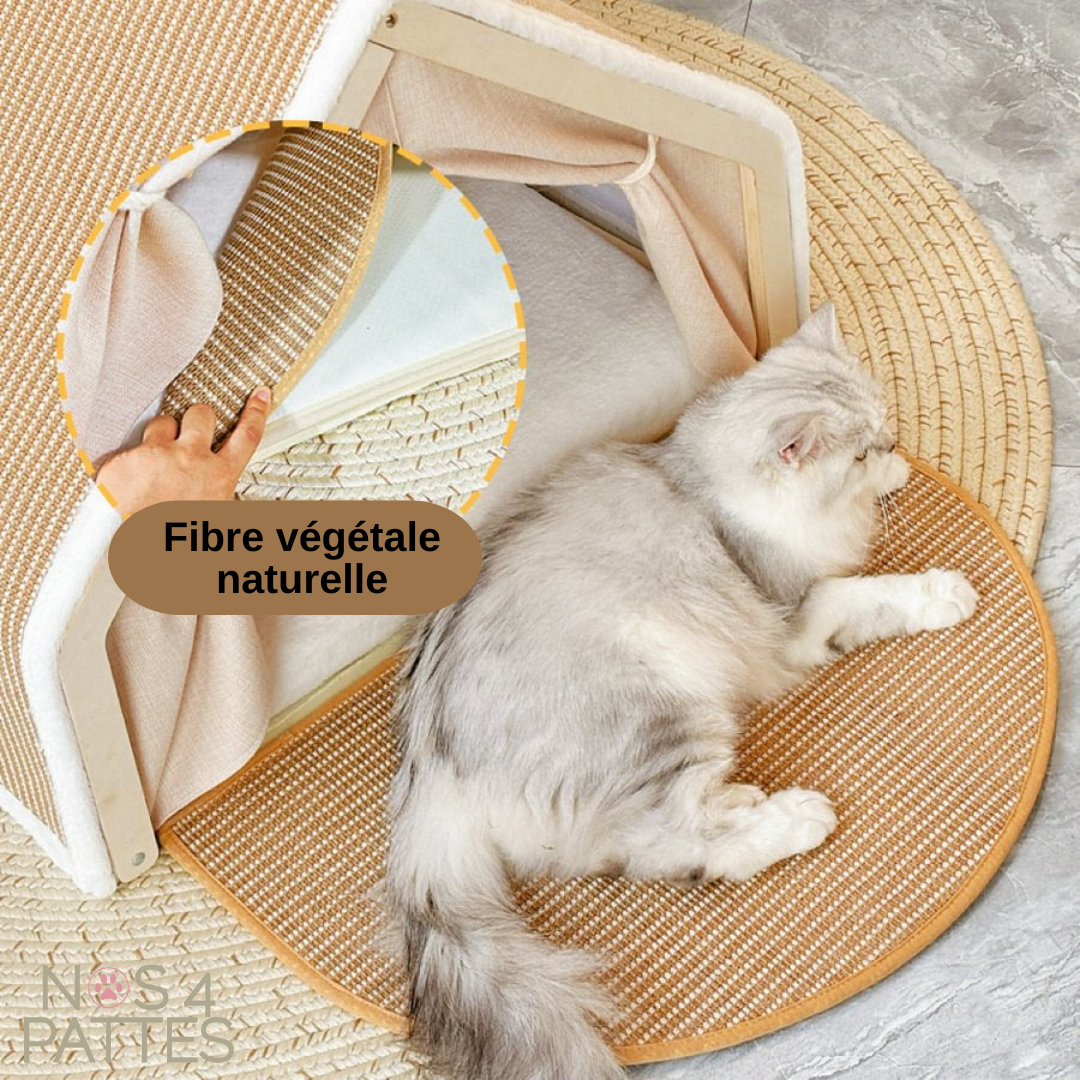 Maison cocon pour chat avec griffoir intégré – Nid confortable & sécurisé