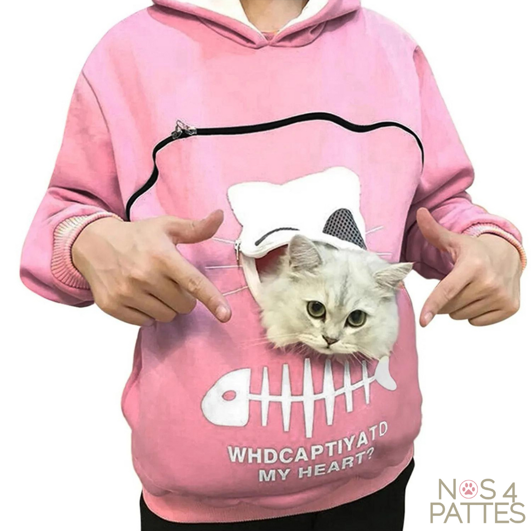Sweat à capuche kangourou pour chien ou chat