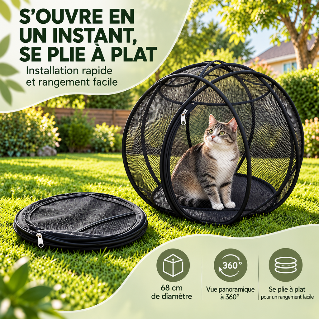 Boule d’aventure 360° pour chat, chien & lapin – Explorer en toute sécurité