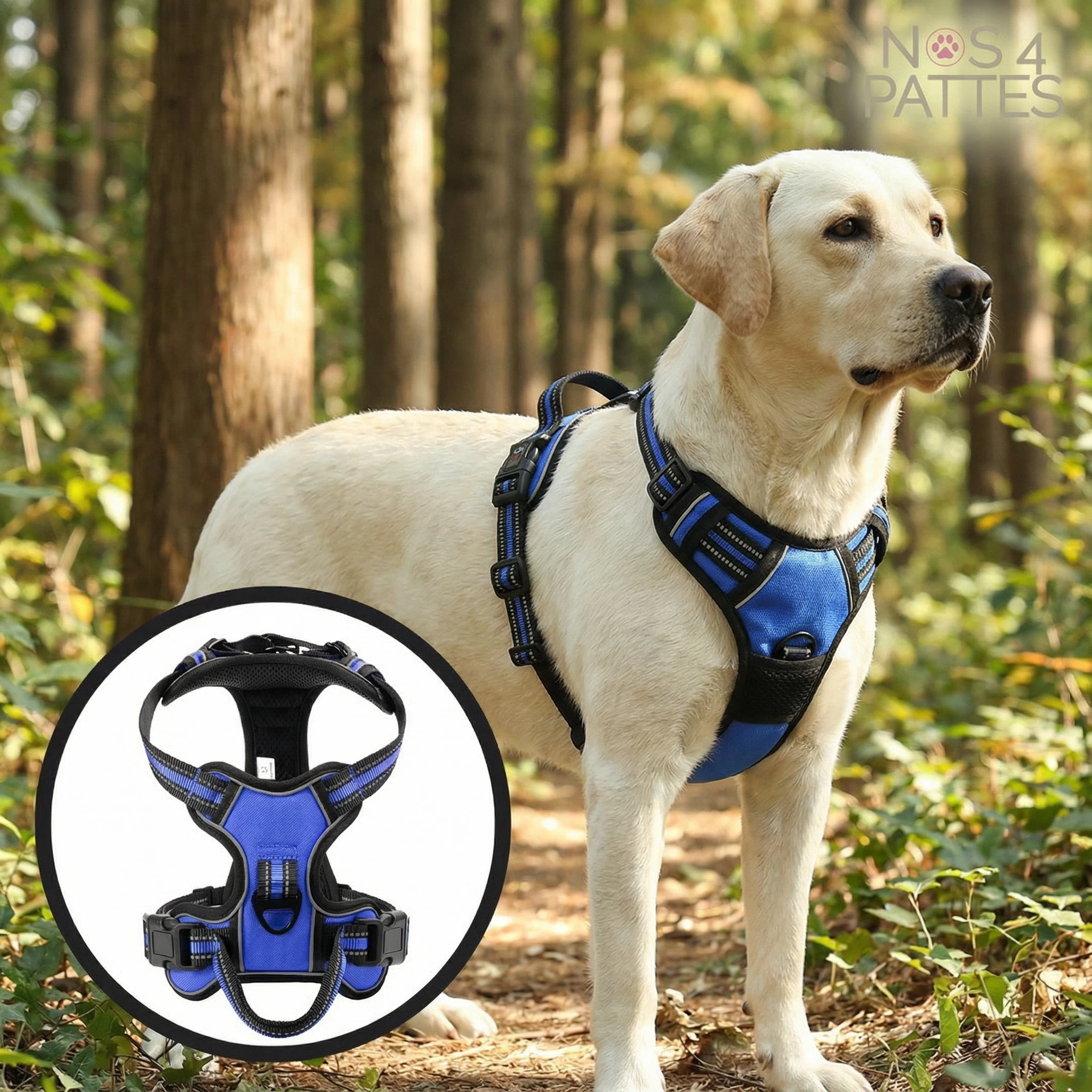 Maxi Zoo Harnais Pour Chien Réfléchissant Avec Poignée Et Laisse - Confortable Et Réglable Pour Promenade Anti Traction Maxi Zoo Harnais Pour Chien Réfléchissant Avec Poignée Et Laisse - Confortable Et Réglable Pour Promenade Anti Traction