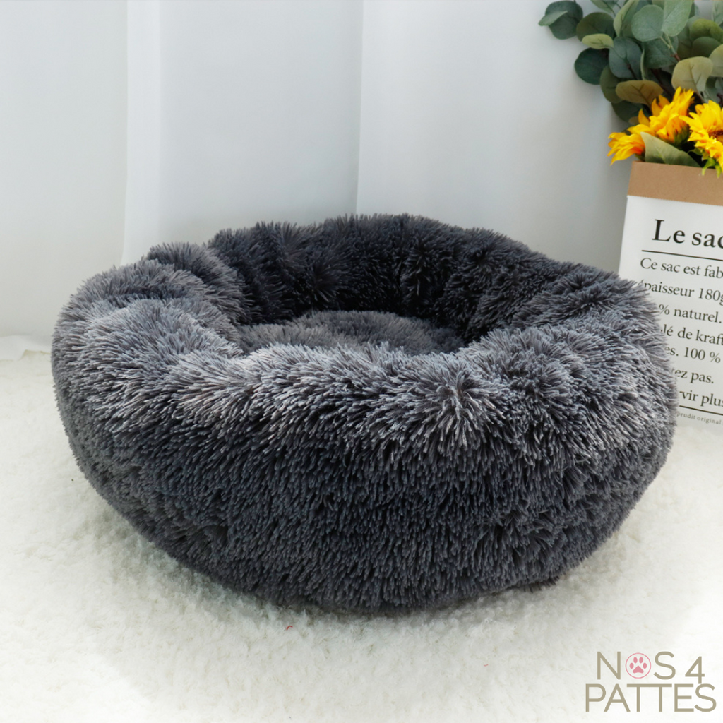 coussin calmant anti stress chat chien couleur anthracite nos 4 pattes