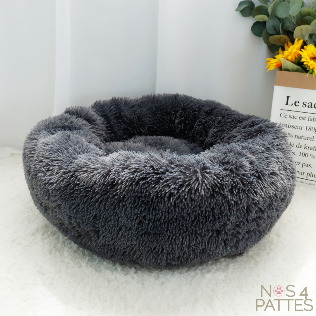 coussin calmant anti stress chat chien couleur anthracite nos 4 pattes