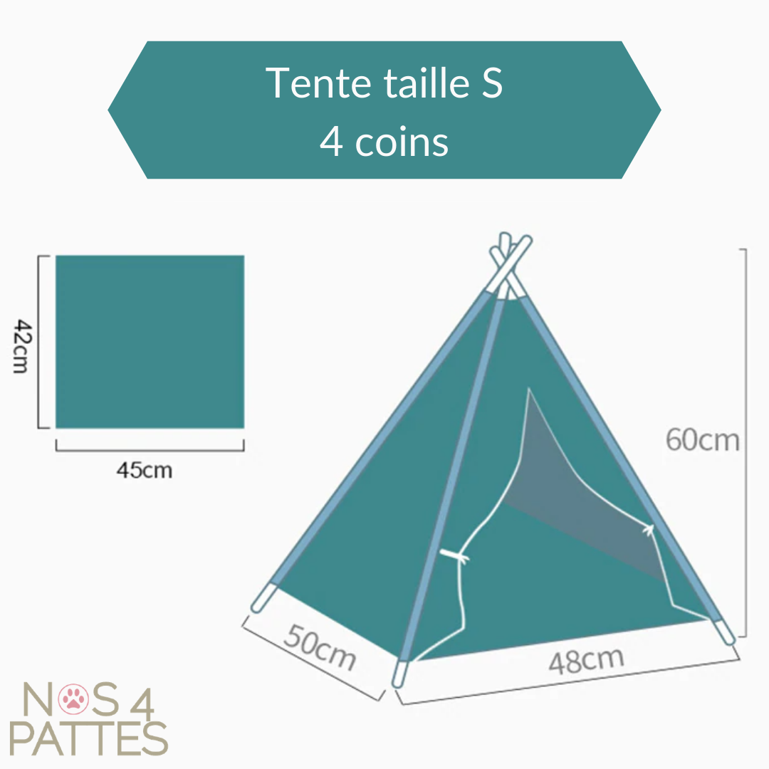 tente chat chien en coton avec tableau prénom personnalisé