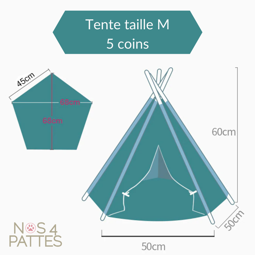 tente chat chien en coton avec tableau prénom personnalisé