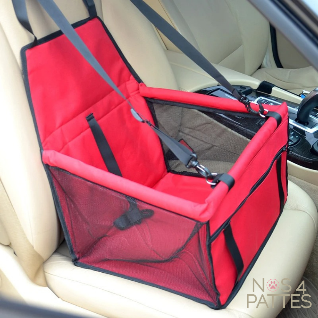 siège auto de transport voiture chat chien nos 4 pattes couleur rouge
