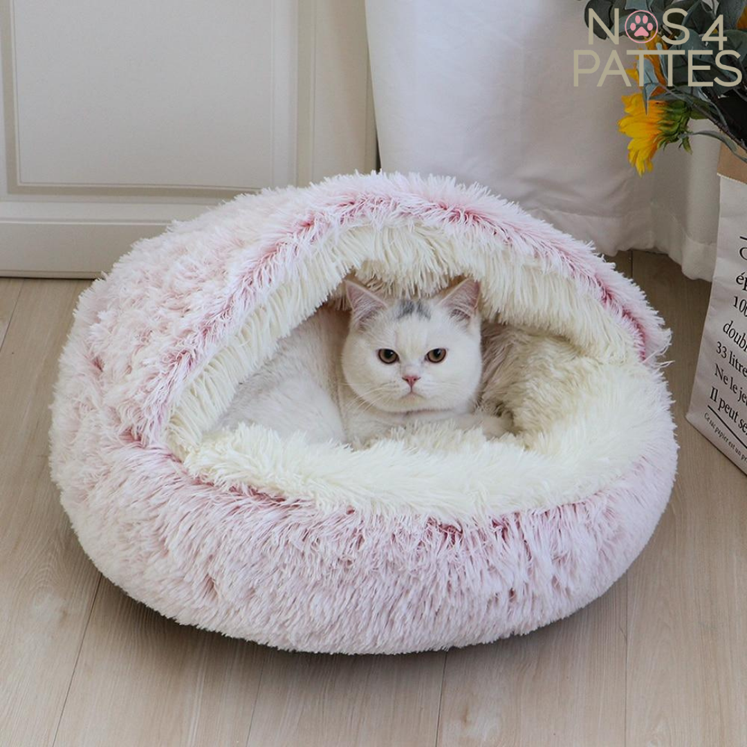 coussin chat rose