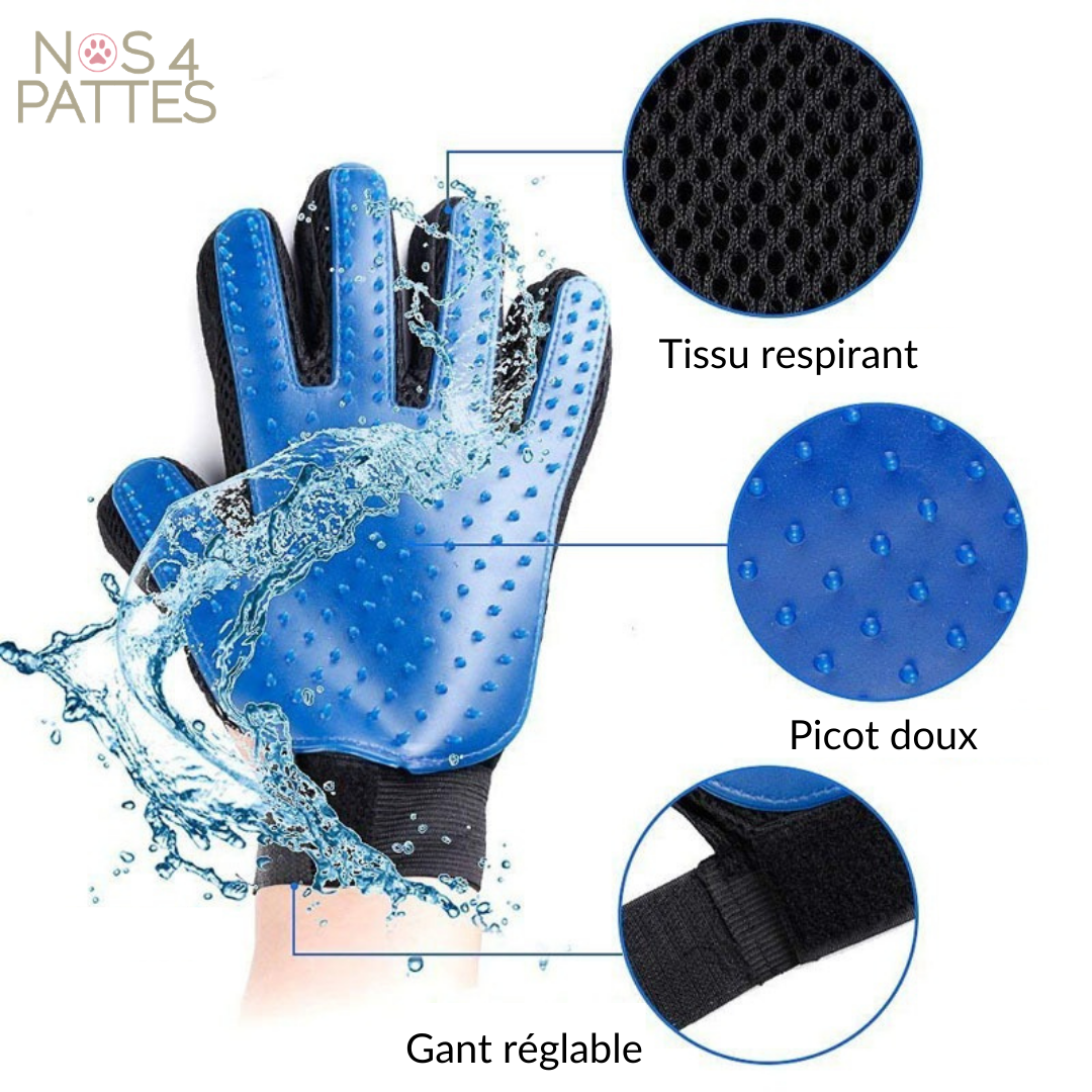 Gant De Toilettage Double Face Pour Chats Et Chiens - Antistatique, En Silicone, Pour Poils Morts