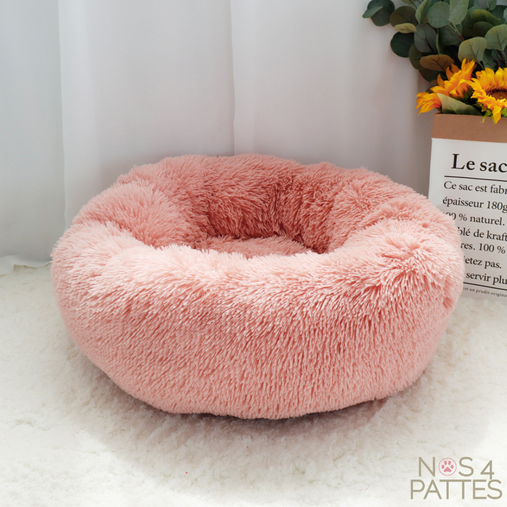 coussin calmant anti stress chat chien couleur rose nos 4 pattes